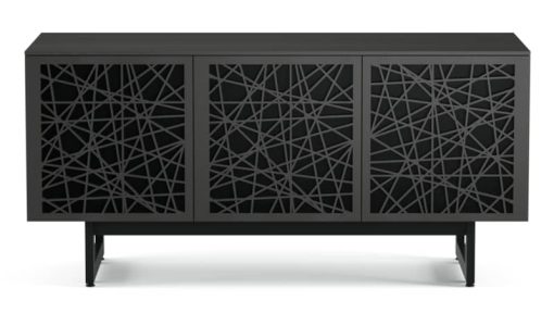 BDI Elements Ricochet Charcoal Stained Ash Media with Triple-Width Storage Cabinet