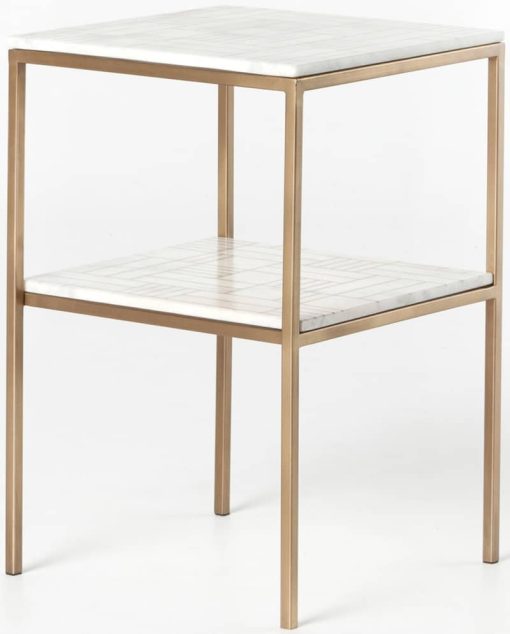 Four Hands Asher Collection Piet Printed Marble Nightstand