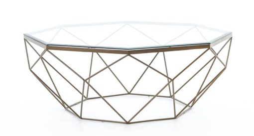 Four Hands Marlow Collection Geometric Coffee Table-Antique Brass