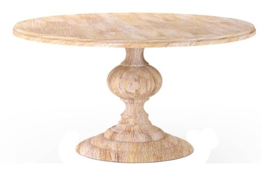 Four Hands Whitewash 60" Magnolia Round Dining Table