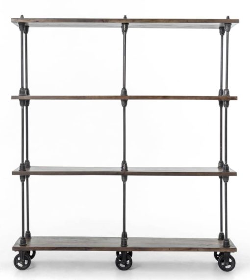 Four Hands Natural Antique Rockwell Wooden Bookshelf - Image 4