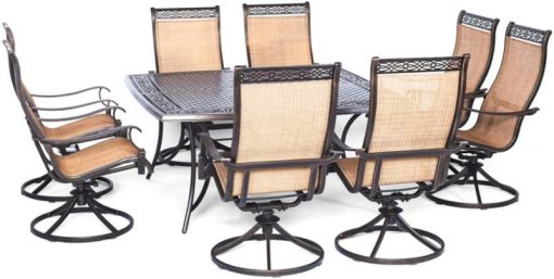 Hanover 9-Piece Square Manor Dining Patio Set