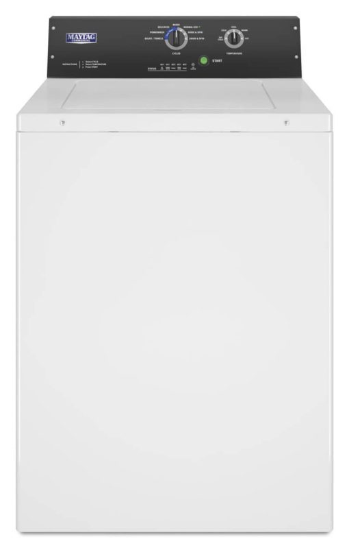Maytag 27" White Commercial Top Load Washer, Non-Coin