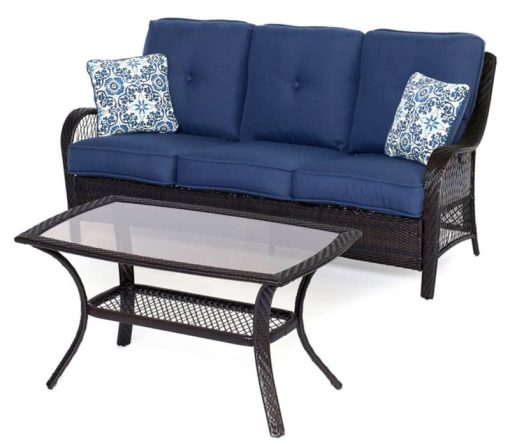 Hanover Orleans 2-Piece Outdoor Seating Patio Set In Navy Blue