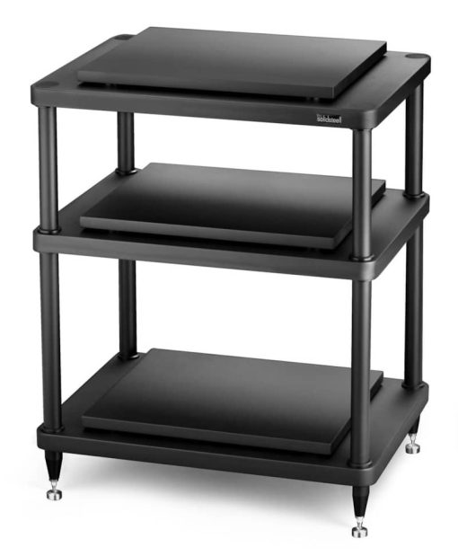 Solidsteel Black S5 Series 3 Shelf Audio Rack