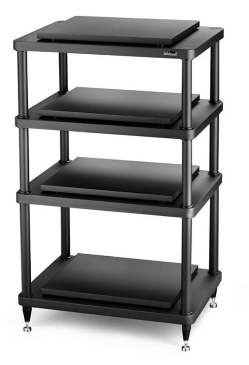 Solidsteel Black S5 Series 4 Shelf Audio Rack