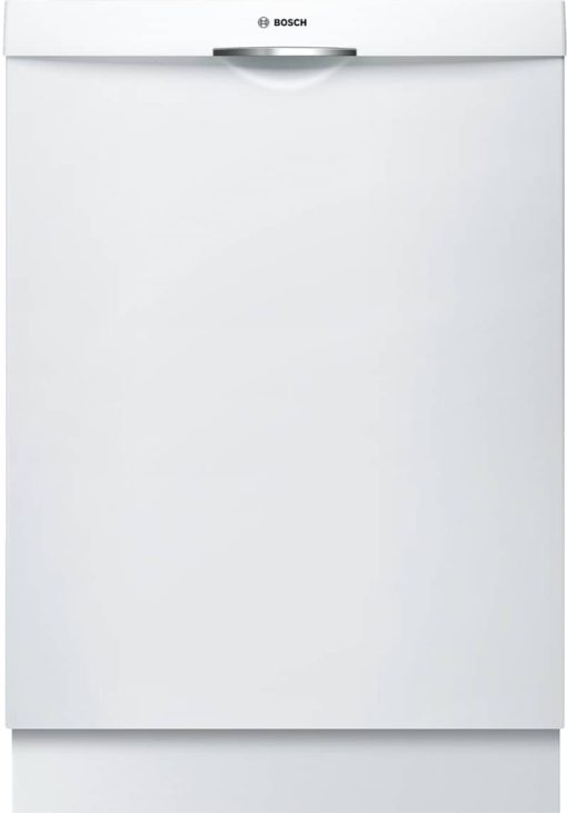 Bosch 300 Series 24" White Scoop Handle Dishwasher