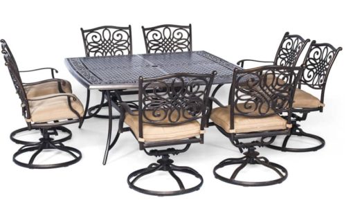 Hanover Traditions Natural Oat & Bronze 9-Piece Outdoor Dining Patio Set