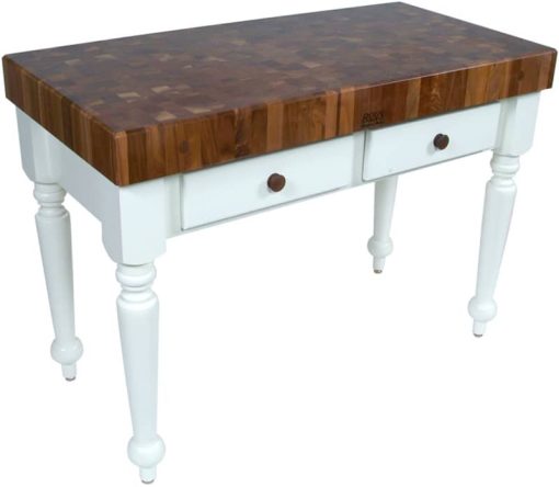 John Boos & Co. Rustica Walnut Top & Alabaster Base Island