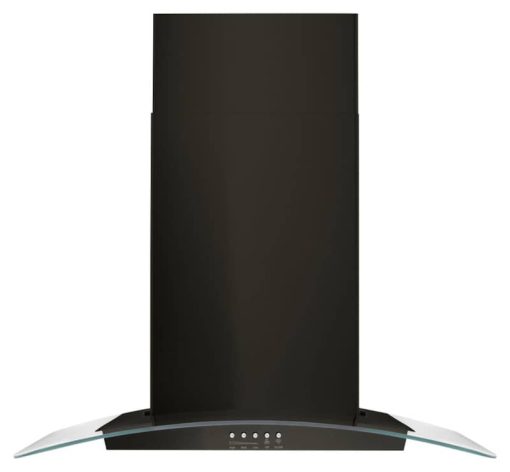 Whirlpool 30" Fingerprint Resistant Black Stainless Steel And Concave Glass Wall Mount Range Hood