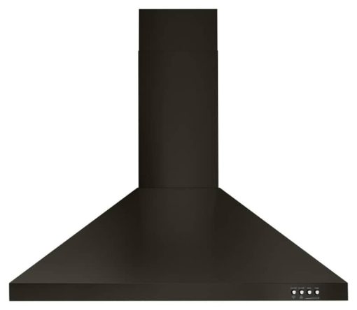 Whirlpool 30" Fingerprint Resistant Black Stainless Steel Contemporary Wall Mount Range Hood