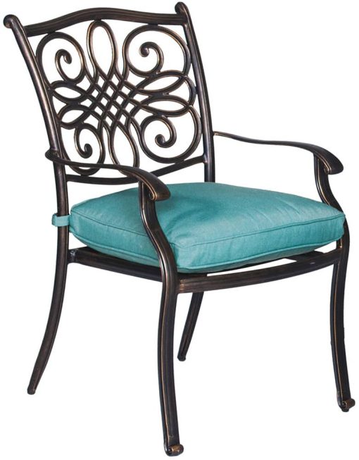 Hanover Traditions 5-Piece Dining Patio Set In Blue With 48" Cast-Top Table - Image 3