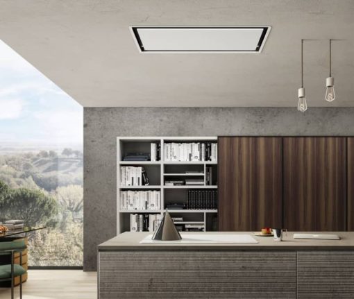 Elica ADA Illusion 40" Metal White With White Frame Ceiling Range Hood - Image 3