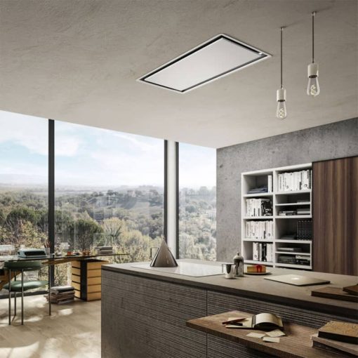 Elica ADA Illusion 40" Metal White With White Frame Ceiling Range Hood - Image 2