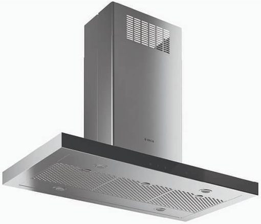 Elica Maggiore 36" Stainless Steel With Black Glass Island Hood