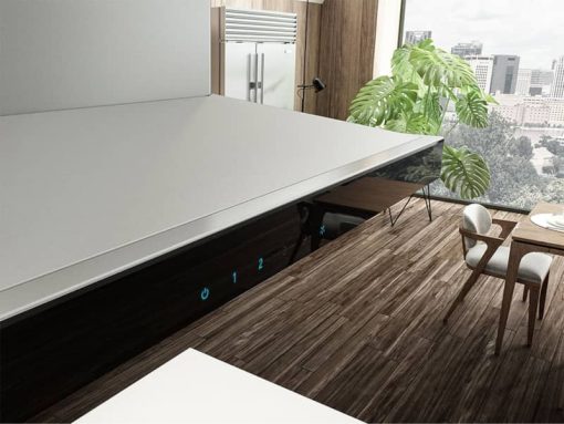 Elica Salice 36" Stainless Steel With Black Glass Island Hood - Image 2