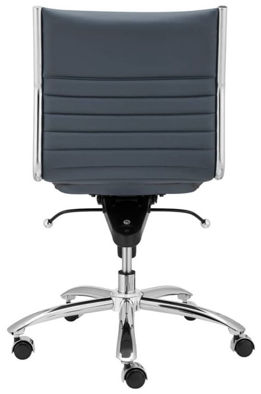 Euro Style Blue Dirk Low Back Without Armrests Office Chair - Image 5