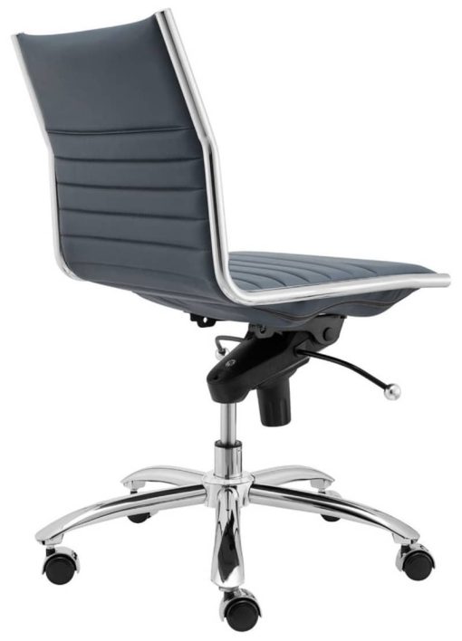 Euro Style Blue Dirk Low Back Without Armrests Office Chair - Image 4