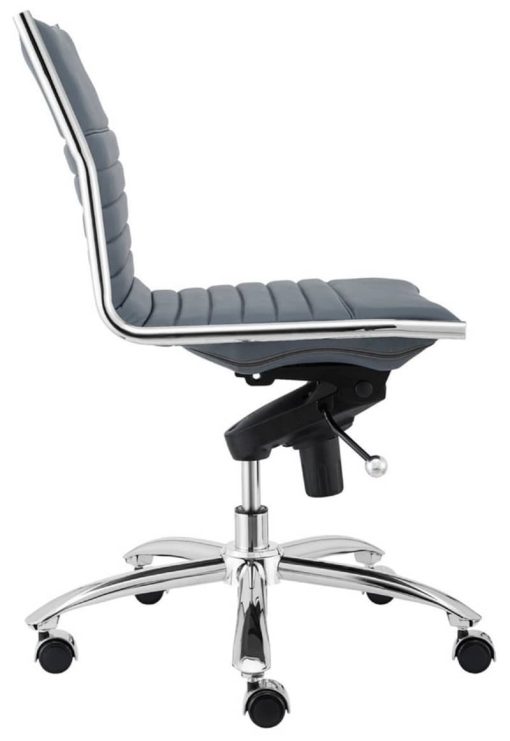 Euro Style Blue Dirk Low Back Without Armrests Office Chair - Image 3