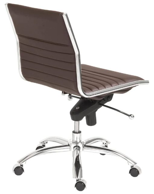 Euro Style Brown Dirk Low Back Without Armrests Office Chair - Image 4