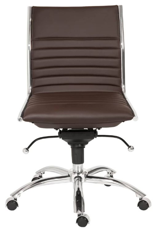 Euro Style Brown Dirk Low Back Without Armrests Office Chair - Image 2