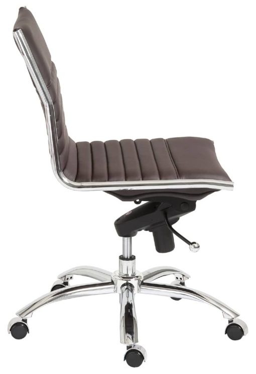 Euro Style Brown Dirk Low Back Without Armrests Office Chair - Image 3