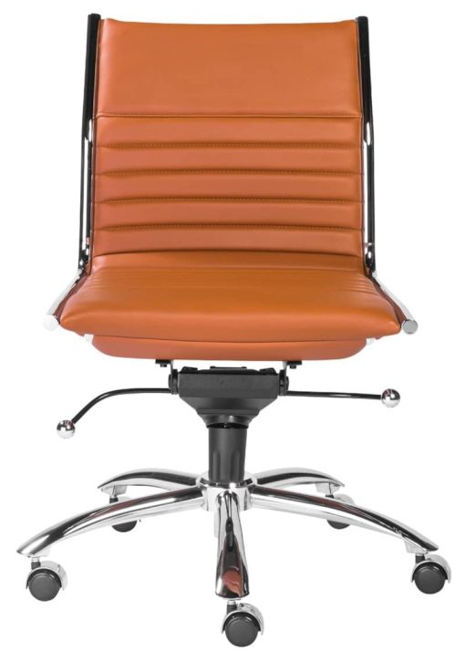 Euro Style Cognac Dirk Low Back Without Armrests Office Chair - Image 2