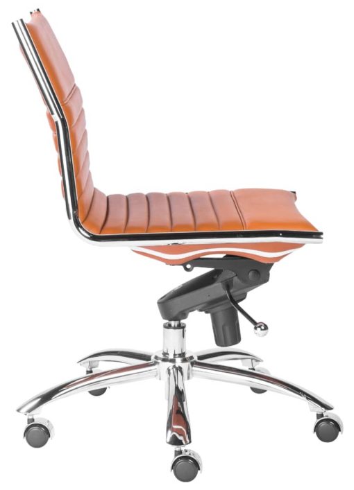 Euro Style Cognac Dirk Low Back Without Armrests Office Chair - Image 3