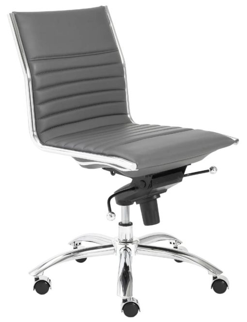 Euro Style Gray Dirk Low Back Without Armrests Office Chair