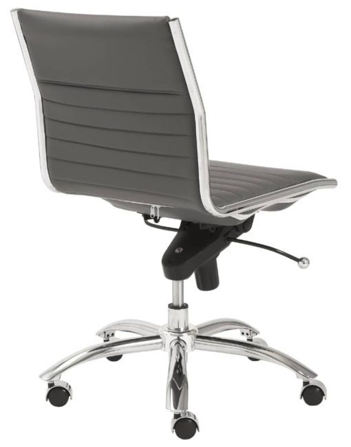 Euro Style Gray Dirk Low Back Without Armrests Office Chair - Image 4