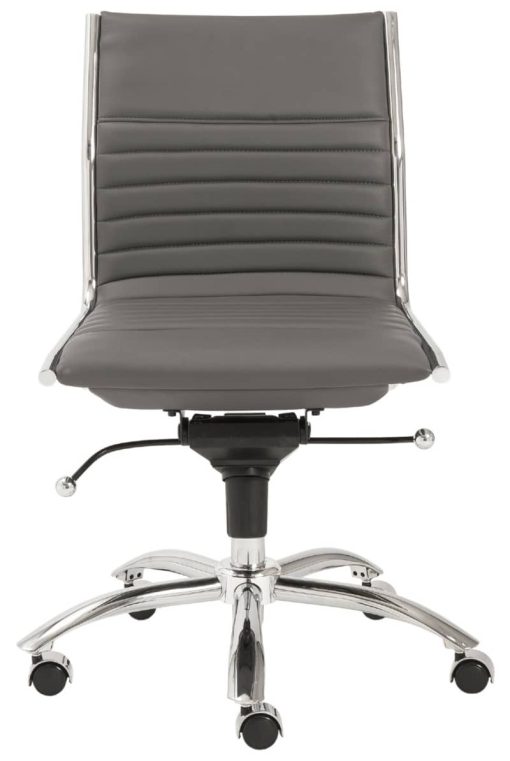 Euro Style Gray Dirk Low Back Without Armrests Office Chair - Image 2