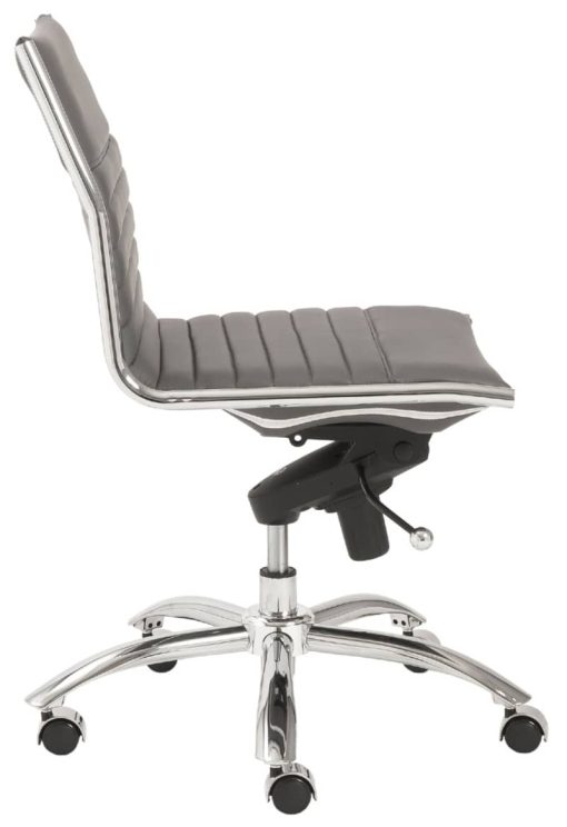 Euro Style Gray Dirk Low Back Without Armrests Office Chair - Image 3