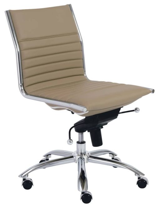 Euro Style Taupe Dirk Low Back Without Armrests Office Chair
