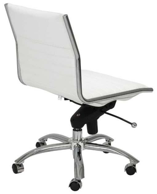Euro Style White Dirk Low Back Without Armrests Office Chair - Image 4