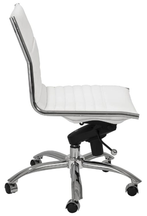 Euro Style White Dirk Low Back Without Armrests Office Chair - Image 3