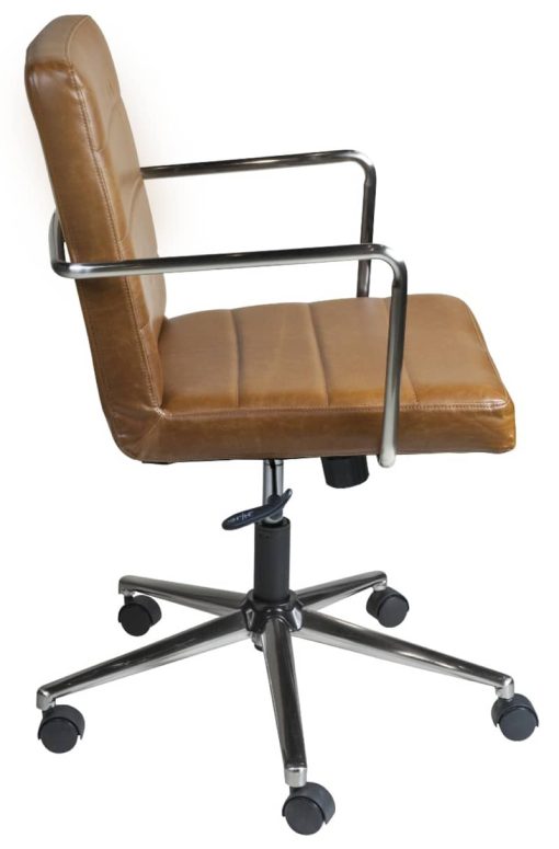 Euro Style Brown Leander Low Back Office Chair - Image 3