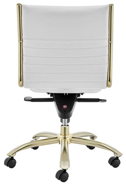 Euro Style White Dirk Low Back Without Armrests Office Chair - Image 5