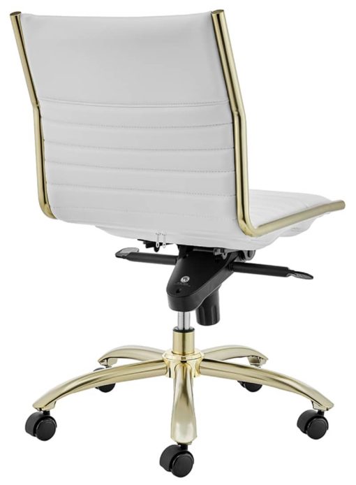 Euro Style White Dirk Low Back Without Armrests Office Chair - Image 4