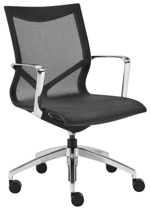 Euro Style Black Tertu Low Back Office Chair