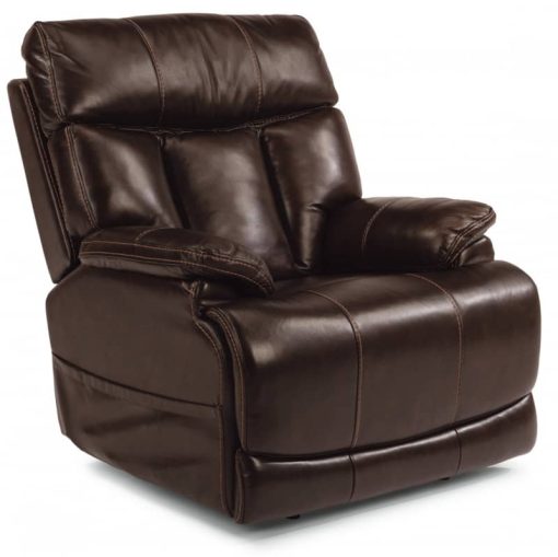 Flexsteel Clive Leather Power Recliner With Power Headrest & Lumbar