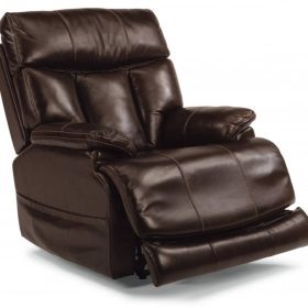 Flexsteel Clive Leather Power Recliner With Power Headrest & Lumbar - Image 2