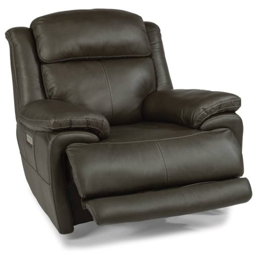 Flexsteel Elijah Leather Power Recliner With Power Headrest & Lumbar - Image 2