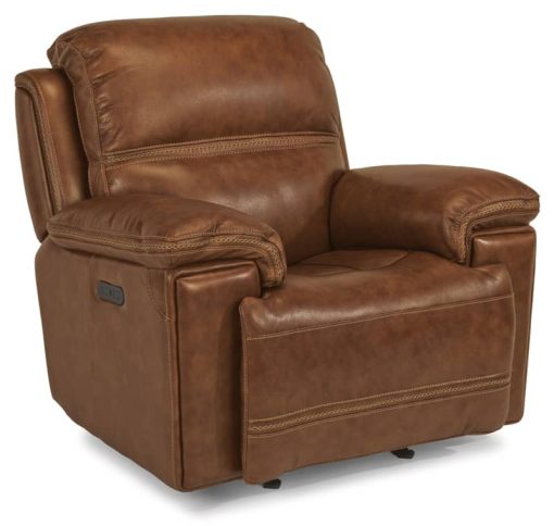 Flexsteel Fenwick Leather Power Gliding Recliner With Power Headrest