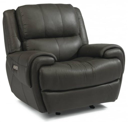 Flexsteel Nance Leather Power Gliding Recliner With Power Headrest