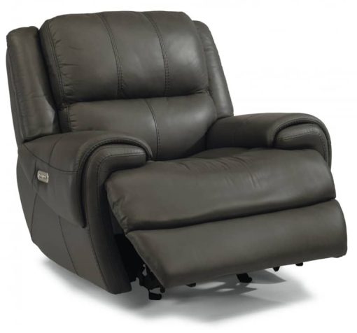 Flexsteel Nance Leather Power Gliding Recliner With Power Headrest - Image 2