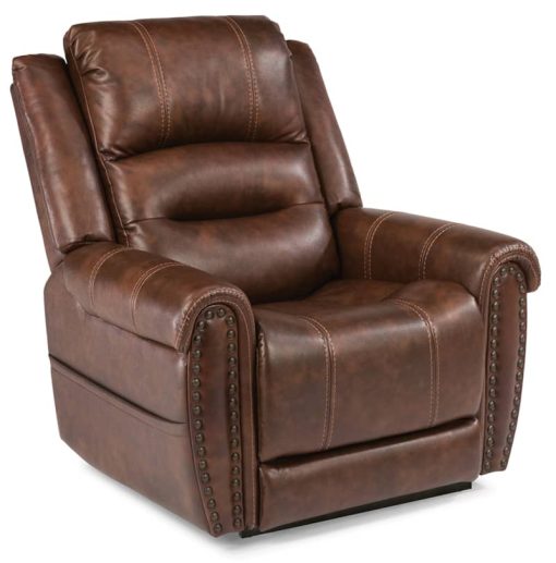 Flexsteel Oscar Fabric Power Lift Recliner With Power Headrest & Lumbar
