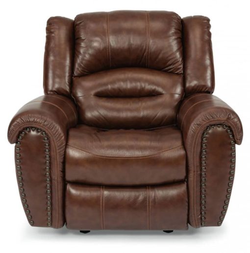 Flexsteel Town Camel Leather Power Recliner With Power Headrest