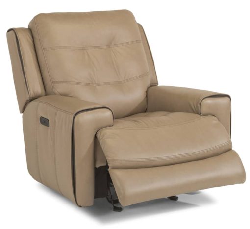 Flexsteel Wicklow Leather Power Gliding Recliner With Power Headrest - Image 2