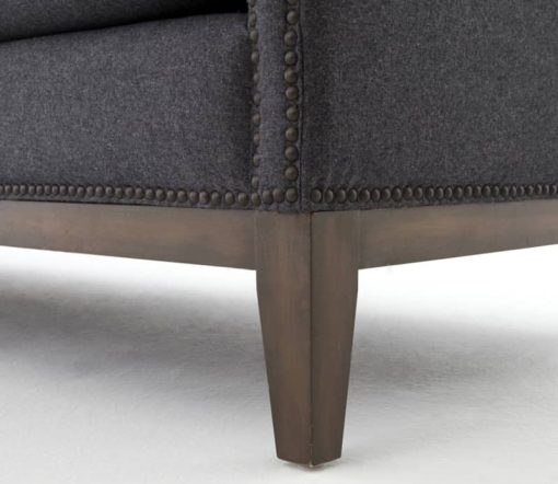 Four Hands Felt Charcoal Mercury Double Chaise - Image 4