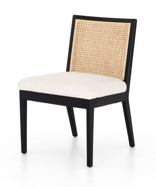 Four Hands Belfast Collection Brushed Ebony Antonia Cane Dining Chair